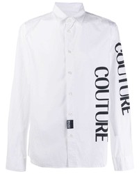 Camicia a maniche lunghe stampata bianca e nera di VERSACE JEANS COUTURE