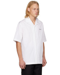 Camicia a maniche lunghe stampata bianca e nera di Off-White