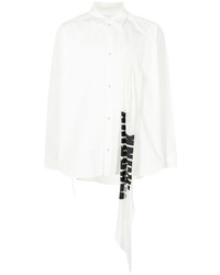Camicia a maniche lunghe stampata bianca e nera di Yoshiokubo