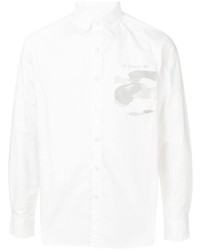 Camicia a maniche lunghe stampata bianca di A Bathing Ape