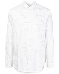 Camicia a maniche lunghe stampata bianca di Armani Exchange