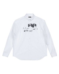 Camicia a maniche lunghe stampata bianca di Balenciaga