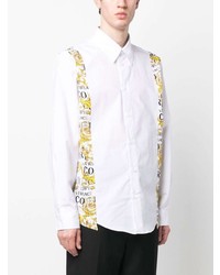 Camicia a maniche lunghe stampata bianca di VERSACE JEANS COUTURE