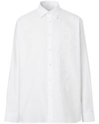 Camicia a maniche lunghe stampata bianca di Burberry