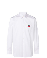 Camicia a maniche lunghe stampata bianca di Comme Des Garcons Homme Plus