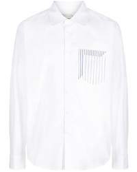 Camicia a maniche lunghe stampata bianca di Feng Chen Wang