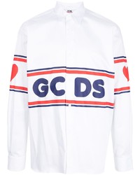Camicia a maniche lunghe stampata bianca di Gcds