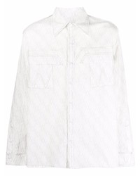 Camicia a maniche lunghe stampata bianca di Georges Wendell