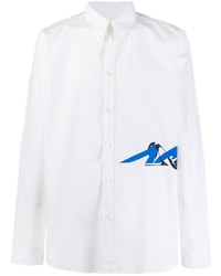 Camicia a maniche lunghe stampata bianca di Givenchy