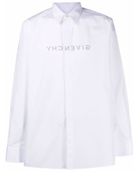 Camicia a maniche lunghe stampata bianca di Givenchy