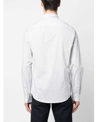 Camicia a maniche lunghe stampata bianca di Armani Exchange