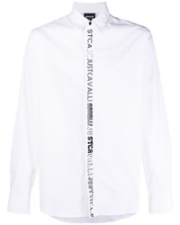 Camicia a maniche lunghe stampata bianca di Just Cavalli