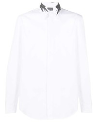 Camicia a maniche lunghe stampata bianca di Just Cavalli