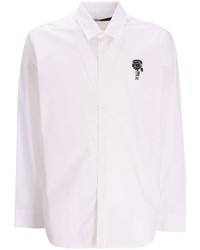 Camicia a maniche lunghe stampata bianca di Karl Lagerfeld