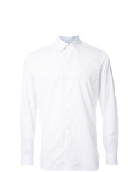 Camicia a maniche lunghe stampata bianca di Kent & Curwen