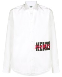 Camicia a maniche lunghe stampata bianca di Kenzo