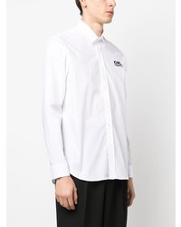 Camicia a maniche lunghe stampata bianca di Karl Lagerfeld