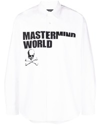 Camicia a maniche lunghe stampata bianca di Mastermind Japan