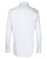 Camicia a maniche lunghe stampata bianca di Corneliani