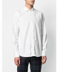 Camicia a maniche lunghe stampata bianca di Etro