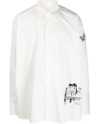Camicia a maniche lunghe stampata bianca di MM6 MAISON MARGIELA