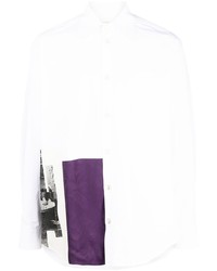 Camicia a maniche lunghe stampata bianca di Namacheko