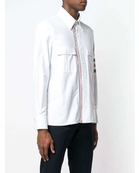 Camicia a maniche lunghe stampata bianca di Thom Browne