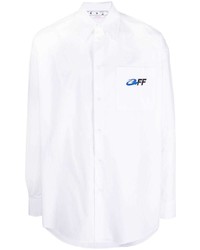 Camicia a maniche lunghe stampata bianca di Off-White