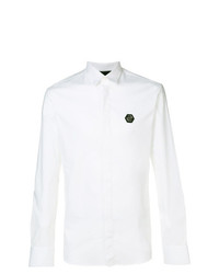 Camicia a maniche lunghe stampata bianca di Philipp Plein