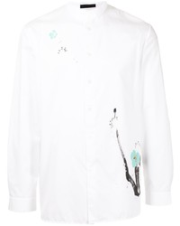 Camicia a maniche lunghe stampata bianca di SHIATZY CHEN
