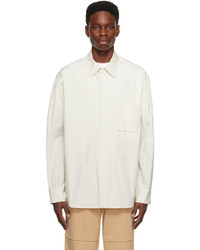 Camicia a maniche lunghe stampata bianca di Solid Homme