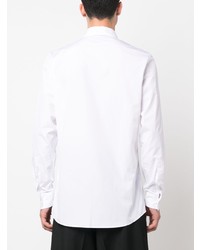 Camicia a maniche lunghe stampata bianca di Moschino