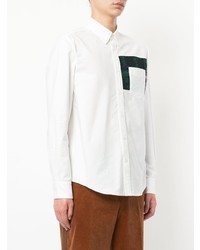 Camicia a maniche lunghe stampata bianca di Coohem