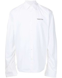 Camicia a maniche lunghe stampata bianca di Valentino