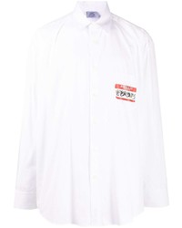Camicia a maniche lunghe stampata bianca di Vetements