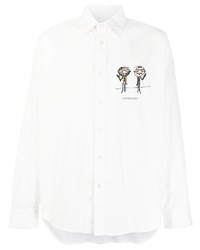 Camicia a maniche lunghe stampata bianca di Viktor & Rolf
