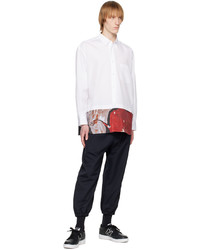 Camicia a maniche lunghe stampata bianca di Comme des Garcons Homme