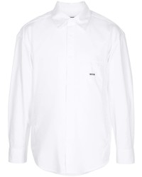 Camicia a maniche lunghe stampata bianca di Wooyoungmi