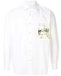 Camicia a maniche lunghe stampata bianca di Yoshiokubo