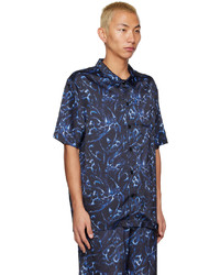 Camicia a maniche lunghe stampata blu scuro di Han Kjobenhavn
