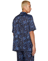 Camicia a maniche lunghe stampata blu scuro di Han Kjobenhavn