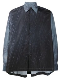Camicia a maniche lunghe stampata blu scuro di Fumito Ganryu