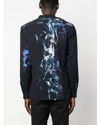 Camicia a maniche lunghe stampata blu scuro di Atu Body Couture