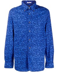 Camicia a maniche lunghe stampata blu di Engineered Garments