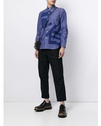 Camicia a maniche lunghe stampata blu di Junya Watanabe
