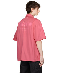 Camicia a maniche lunghe stampata fucsia di Alexander McQueen