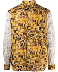 Camicia a maniche lunghe stampata gialla di Comme des Garcons Homme Deux