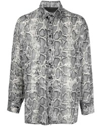 Camicia a maniche lunghe stampata grigia di Atu Body Couture