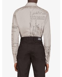 Camicia a maniche lunghe stampata grigia di Dolce & Gabbana