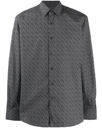 Camicia a maniche lunghe stampata grigio scuro di Karl Lagerfeld
